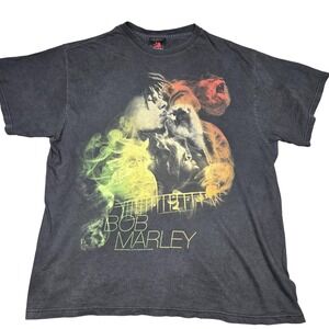Bob Marley Shirt Mens Big 1X Black Graphic Tee Zion Rootswear Reggae Band Music